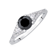 Silver (925) ring with black zirconia