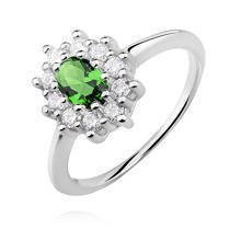 Silver (925) ring with emerald zirconia