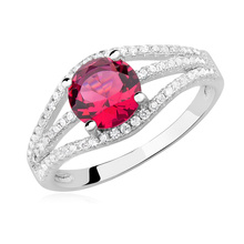 Silver (925) ring with ruby zirconia