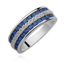 Silver (925) ring with white and sapphire zirconia