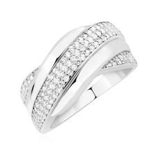 Silver (925) ring with white zirconia