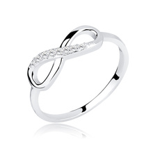 Silver (925) ring with white zirconia Infinity