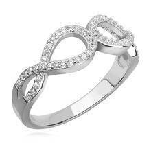 Silver (925) ring with white zirconia - Infinity