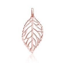 Silver (925) rose gold-plated leaf pendant