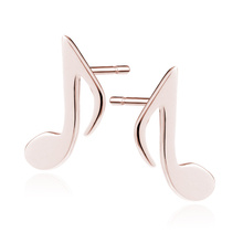 Silver (925) rose gold-plated musical earrings