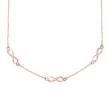 Silver (925) rose gold-plated necklace Infinities with white zirconias