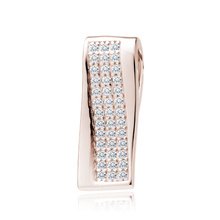 Silver (925) rose gold-plated pendant with zirconia