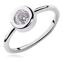 Silver (925) round ring white zirconia