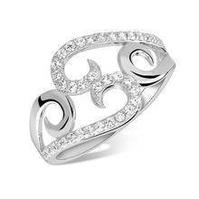 Silver (925) sophisticated ring with white zirconia