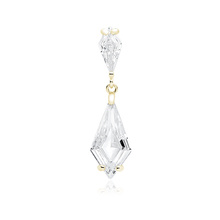 Silver (925) stylish, bridal, gold-plated pendant with white zirconia