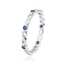 Silver (925) subtle ring with sapphire zirconias - Infinity
