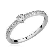 Silver (925) subtle ring with white zirconia 
