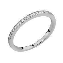 Silver (925) subtle ring with white zirconia