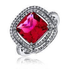 Silver fashionable (925) ring with ruby zirconia