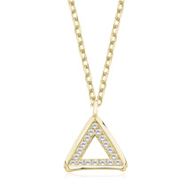 Silver gold-plated (925) necklace  - triangle with zirconia