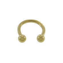 Stainless steel (316L) horseshoe piercing with balls - golden