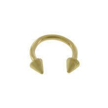 Stainless steel (316L) horseshoe piercing with spikes - golden