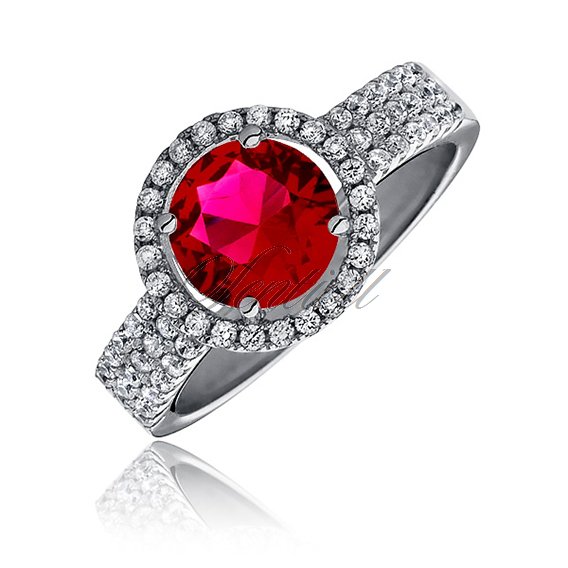 Beautiful Silver (925) ring with ruby zirconia
