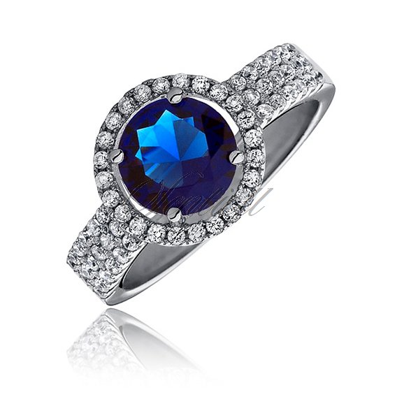Beautiful Silver (925) ring with sapphire zirconia