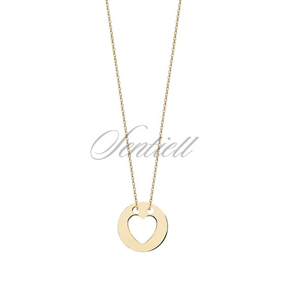 Gold necklace with heart in circle