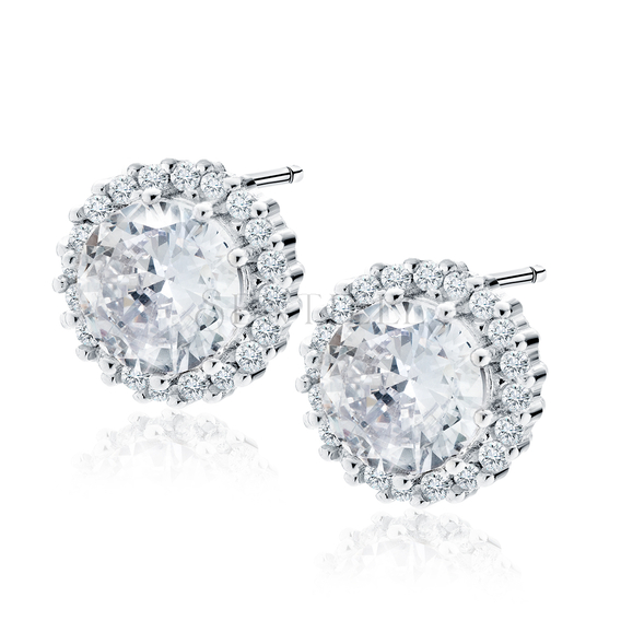 Silver (925) Earrings white zirconia