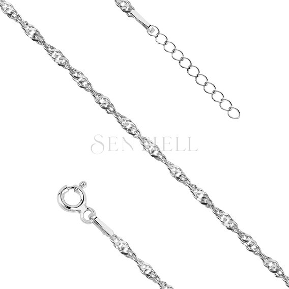 Silver (925) anklet singapur - adjustable size - rhodium plated