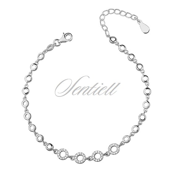 Silver (925) beauty bracelet - circles with zirconia