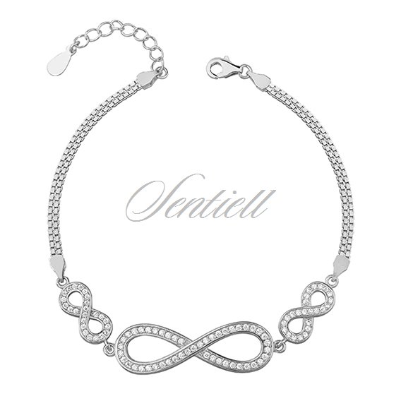 Silver (925) beauty bracelet white zirconia - infinity
