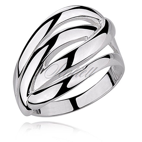 Silver (925), big highly polished ring