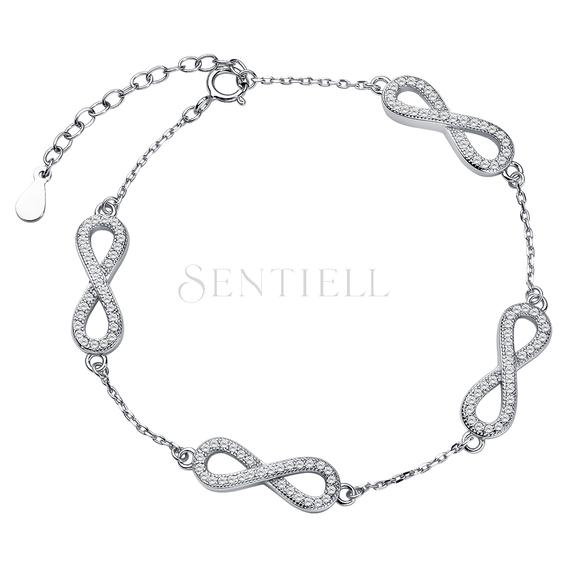 Silver (925) bracelet Infinity with zirconia