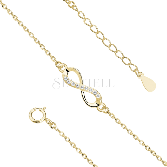 Silver (925) bracelet Infinity with zirconia gold-plated