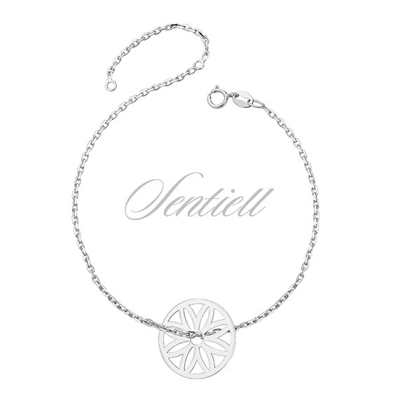 Silver (925) bracelet - circle with openwork flower