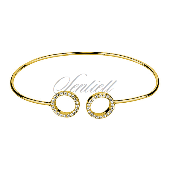 Silver (925) bracelet gold-plated rings with zirconia