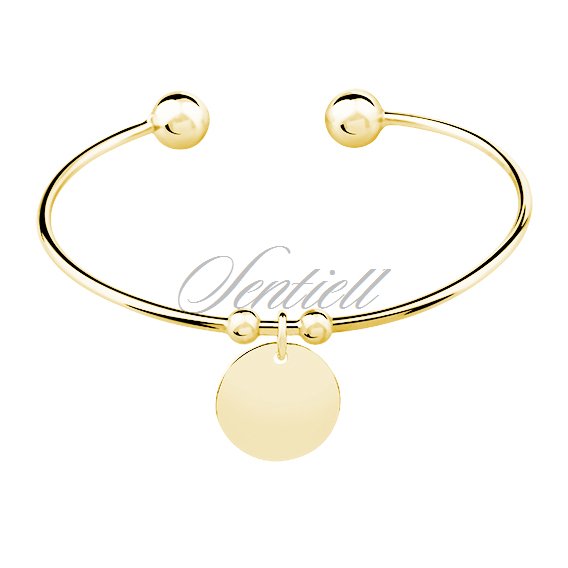 Silver (925) bracelet gold-plated round pendant