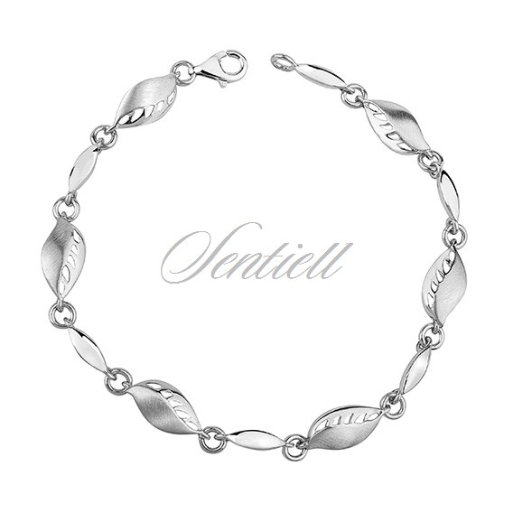 Silver (925) bracelet - leafs