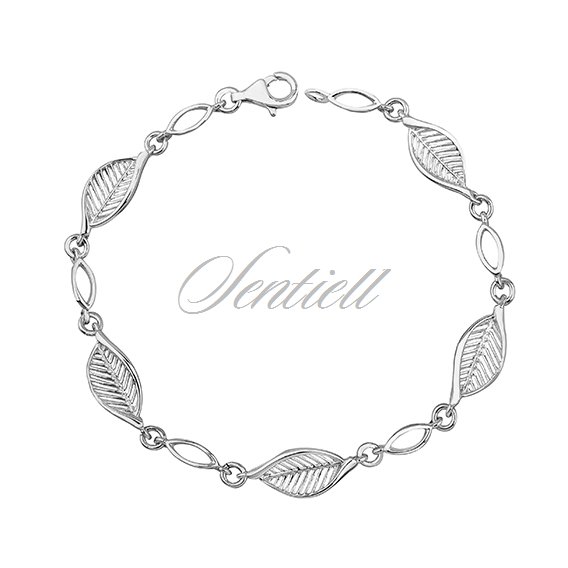 Silver (925) bracelet - leafs