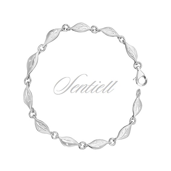 Silver (925) bracelet - leafs