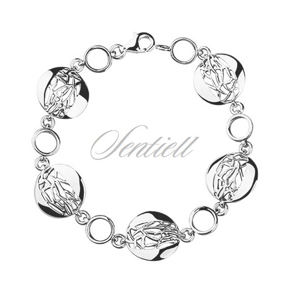 Silver (925) bracelet - openwork, round elements