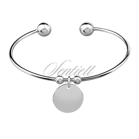 Silver (925) bracelet - round pendant