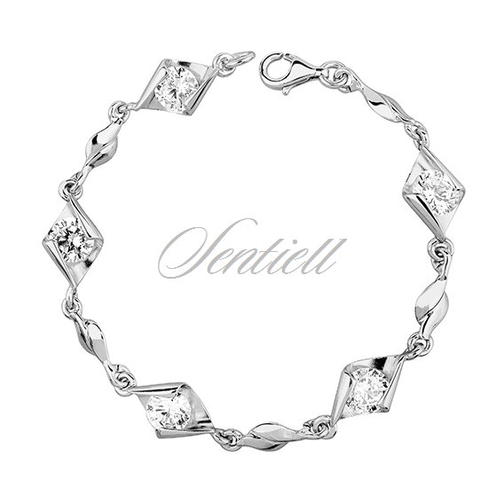 Silver (925) bracelet white zirconia