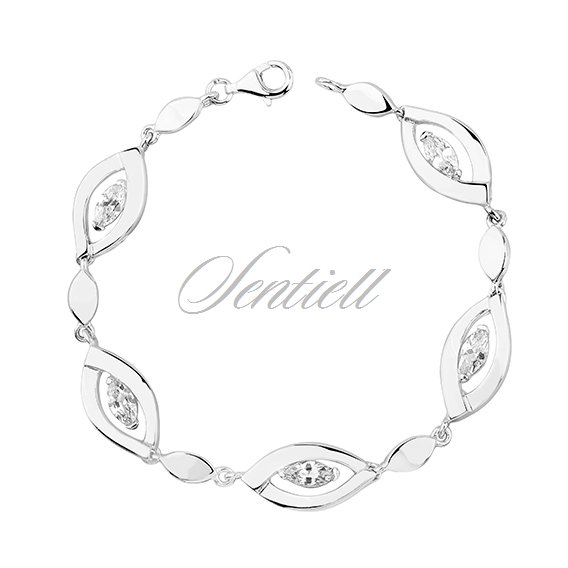 Silver (925) bracelet white zirconia