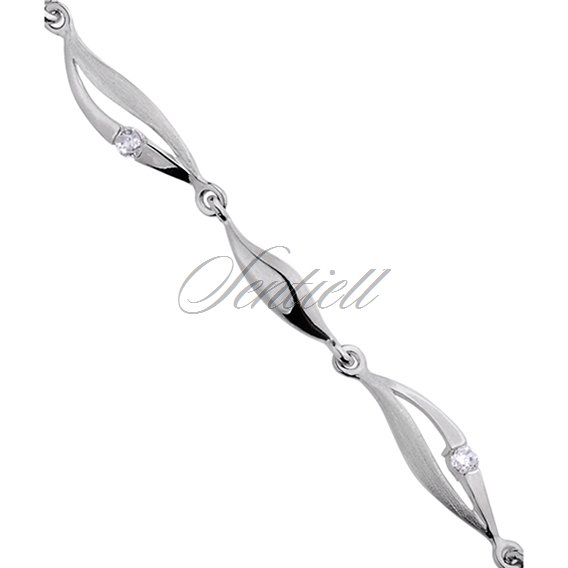 Silver (925) bracelet white zirconia