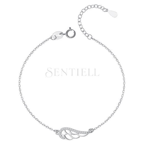 Silver (925) bracelet - wing with zirconia