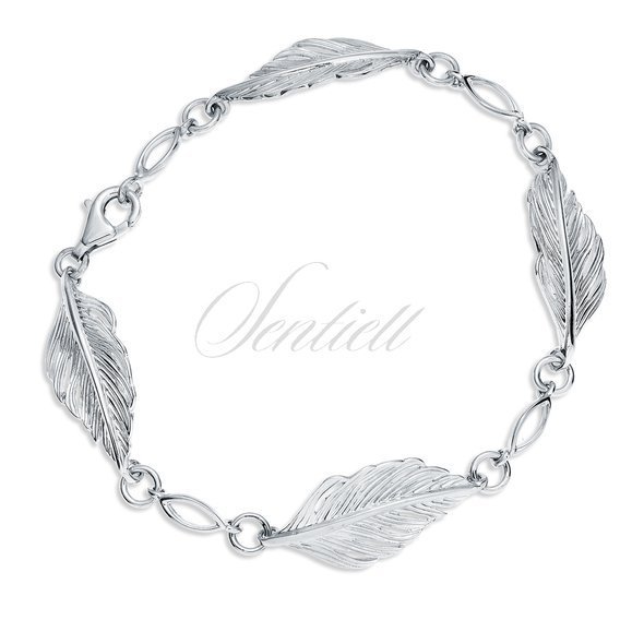 Silver (925) bracelet with feathers