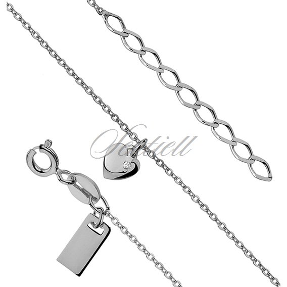 Silver (925) bracelet with heart, zirconia and the metal tag