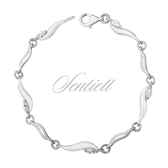 Silver (925) bracelet with white zirconia