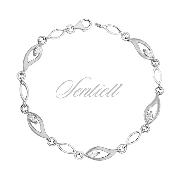 Silver (925) bracelet with white zirconia