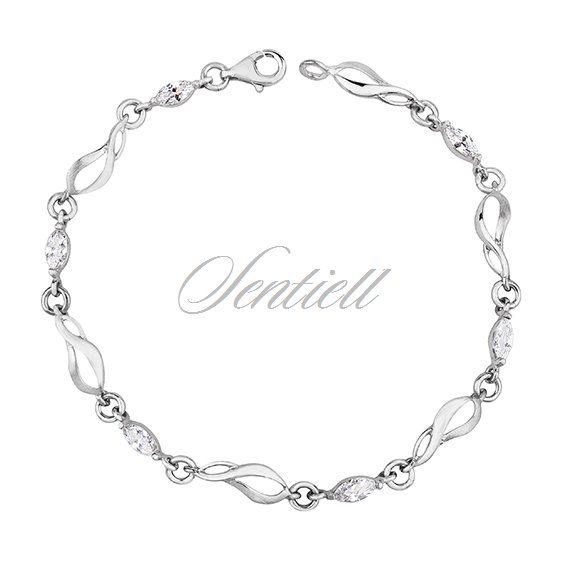 Silver (925) bracelet with white zirconia