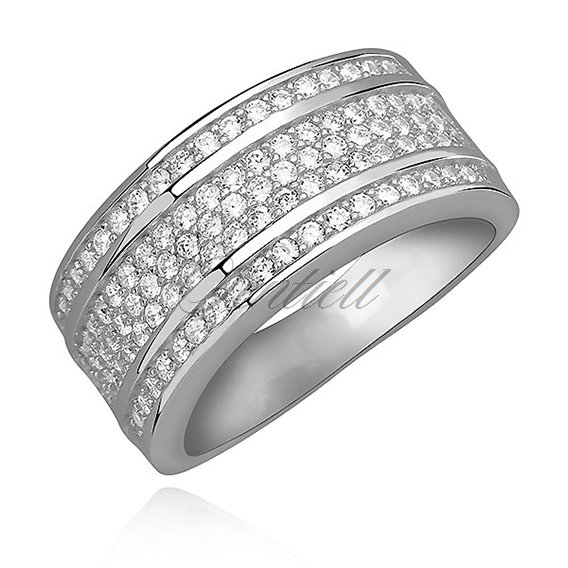 Silver (925) brilliant ring with white zirconia