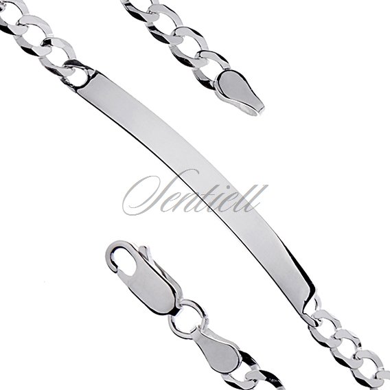 Silver (925) chain bracelet - curb ID extra flat Ø 100